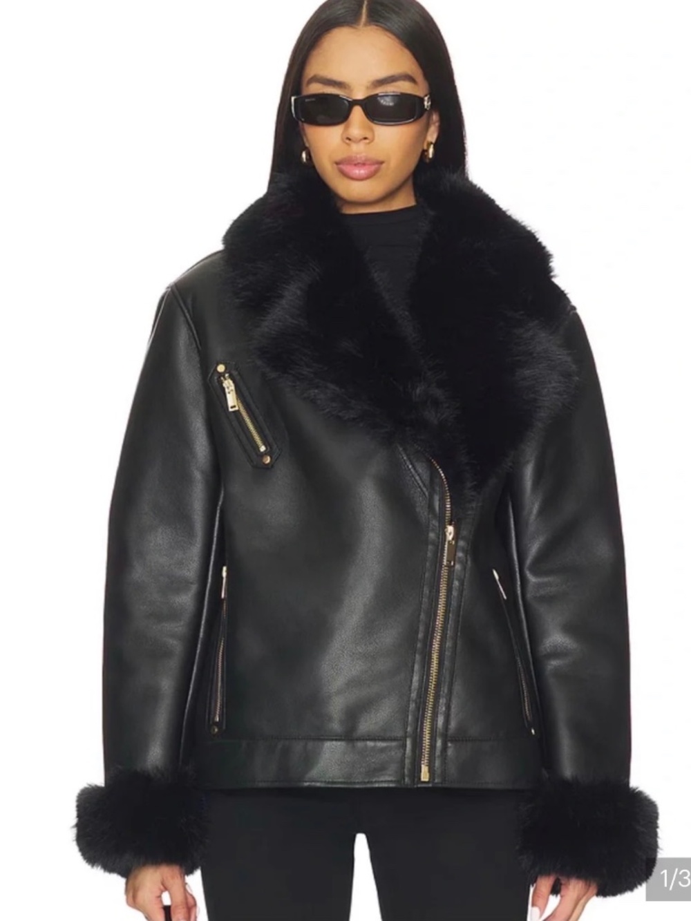 Walt faux fur shearling leather jacket